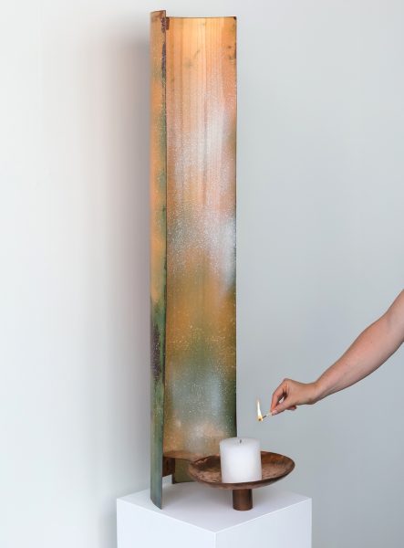 émail sur métal, pièce unique de Marie-Hélène Soyer