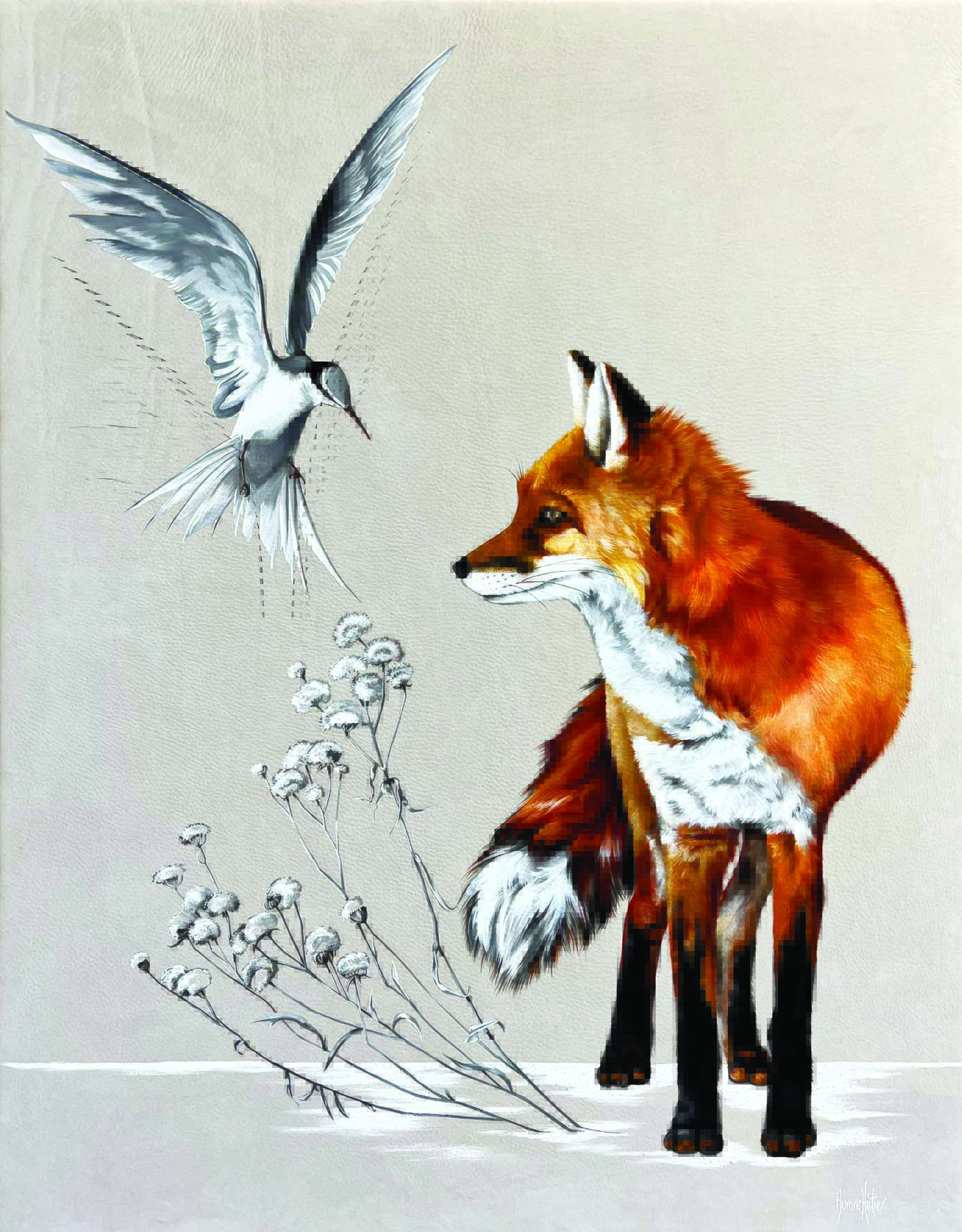Aurore Hétier : la nature comme source d’inspiration 3-le-Renard-et-la-sterne-sur-cuir-